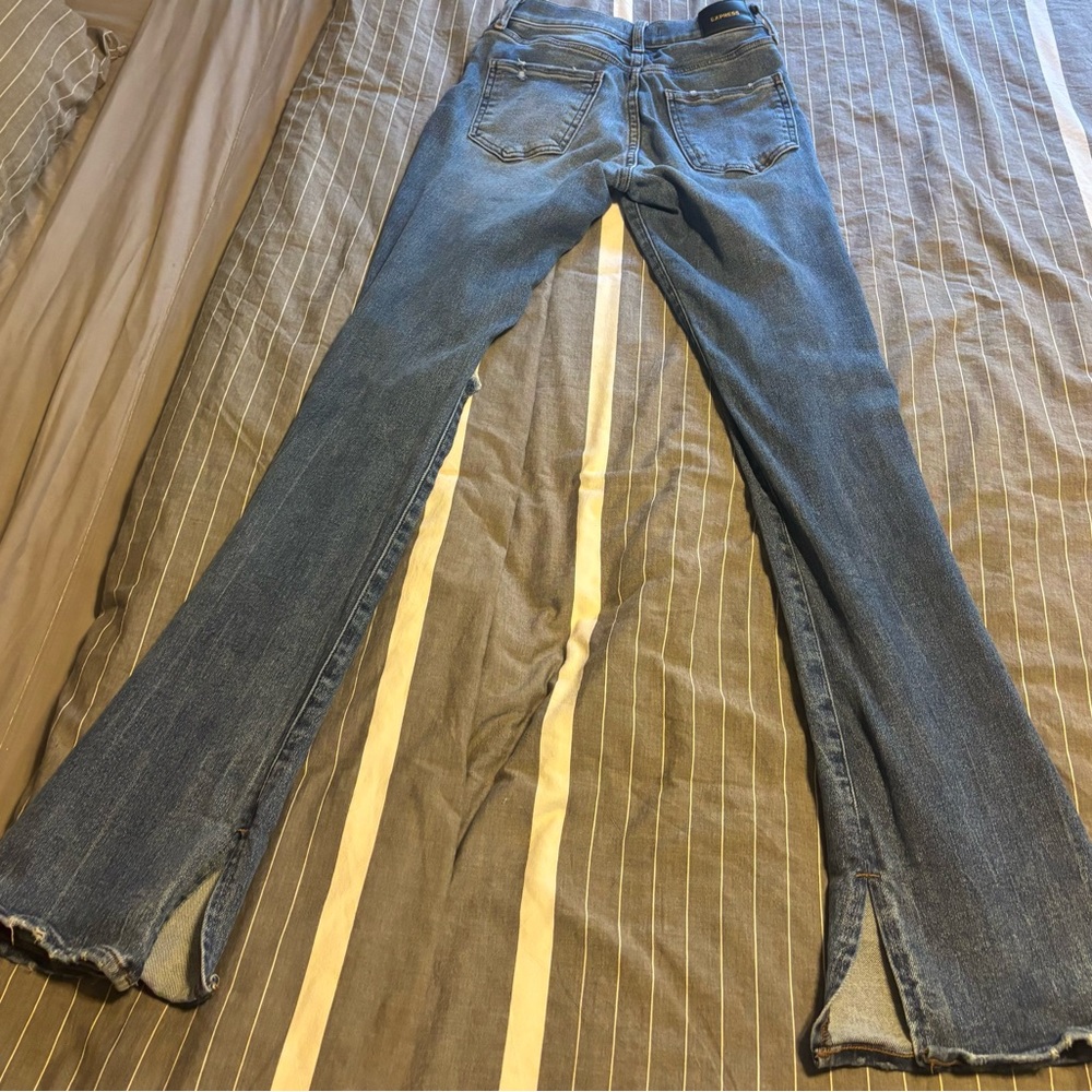 Express Skyscraper Distressed Blue Jeans for Women, Size 0L - Picture 5 of 11